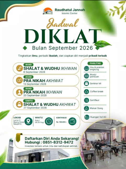 ✨ JADWAL DIKLAT RJ SEPTEMBER 2026
